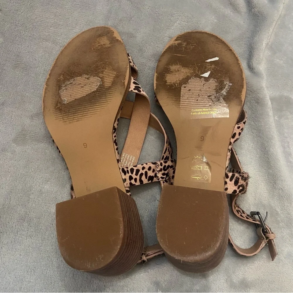 Madewell The Alyssa Sandal in Spotted Calf Hair leopard cheetah strappy - Picture 6 of 8